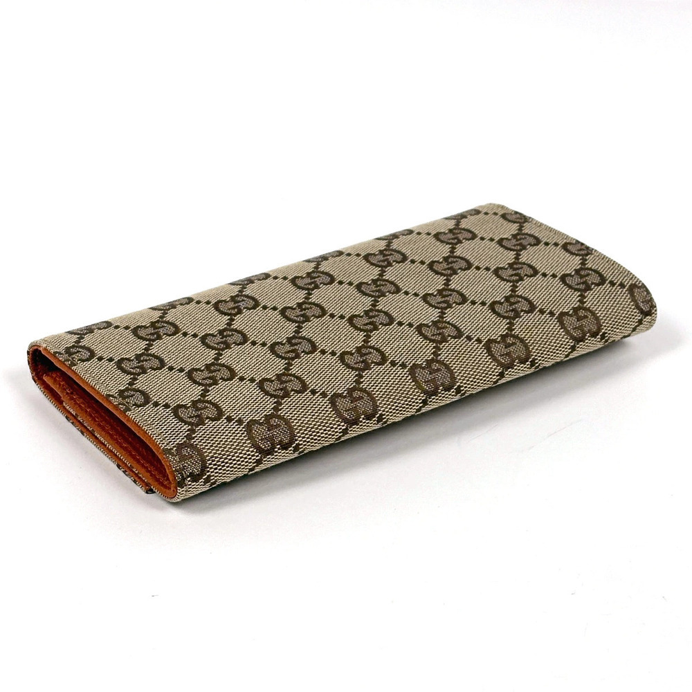 Gucci Wallet canvas billfold long wallet brown GG Brown
